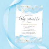 Waterverf blauw goud glitter boy baby sprinkle kaart
