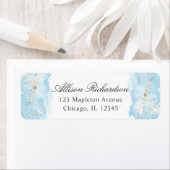 Waterverf blauw goud glitter wit etiket (Insitu)