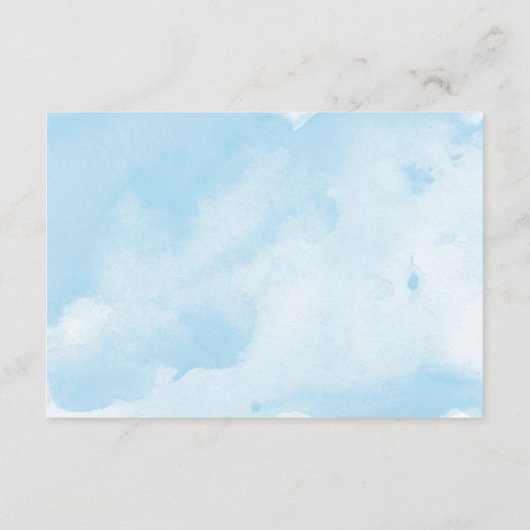 Waterverf blauw goud glitter witte boeken babyjong informatiekaartje (Achterkant)