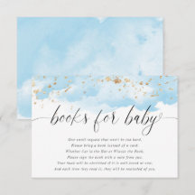 Waterverf blauw goud glitter witte boeken babyjong
