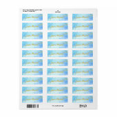 Waterverf - blauw - Goud glitters Etiket (Full Sheet)