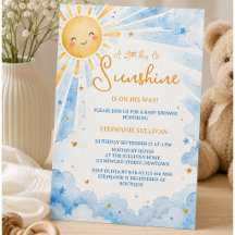 Waterverf Blauw & Goud Jongens Baby Shower