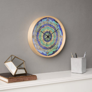 Waterverf Blauw Goud Mandala