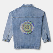 Waterverf Blauw Goud Mandala Denim Jacket (Achterkant)
