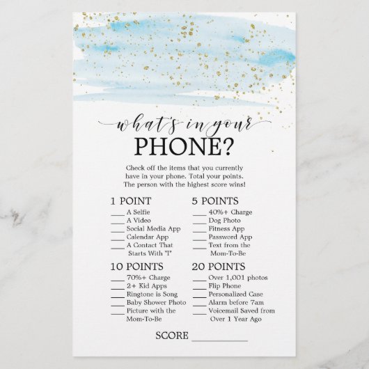 Waterverf Blauw & goud raden de juiste prijs (Achterkant)