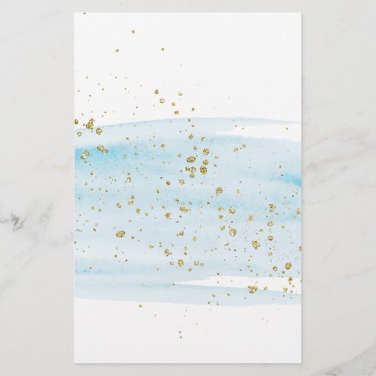 Waterverf Blauw & goud raden de juiste prijs Flyer (Achterkant)