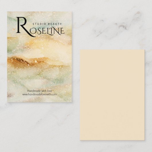 Waterverf Blauw gouden glittersieraden display Visitekaartje (Voorkant / Achterkant)