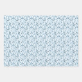 Waterverf Blauw/Grijze Bladeren Inpakpapier Vel (Voorkant 2)