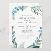 Waterverf Blauw Groen Blauw Vrijgezellenfeest Kaart (Voorkant / Achterkant)