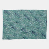 Waterverf Blauw Groen Blauwgroen Tropisch Bladpatr Theedoek (Horizontaal)