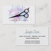 waterverf blauw haarstylist haarstiriet visitekaartje (Voorkant / Achterkant)