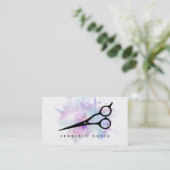 waterverf blauw haarstylist haarstiriet visitekaartje (Staand voorkant)