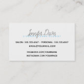 waterverf blauw haarstylist haarstiriet visitekaartje (Achterkant)