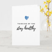 Waterverf blauw hart blijft gezond kaart (Gele Bloem)