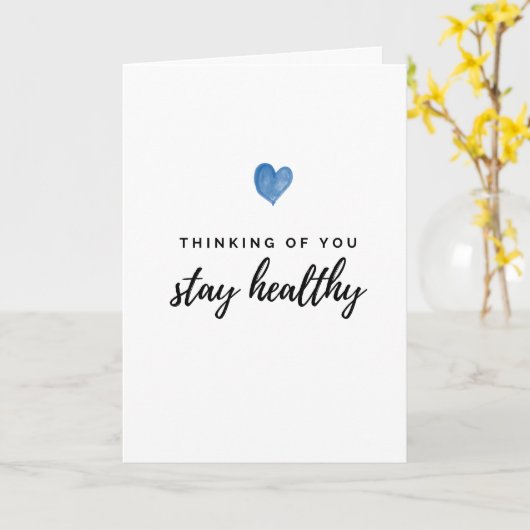 Waterverf blauw hart blijft gezond kaart (Gele Bloem)