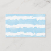 Waterverf blauw hart moderne kaartjes informatiekaartje (Achterkant)