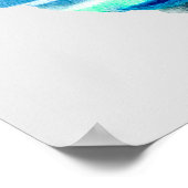 Waterverf blauw hart schattig hart poster (Hoek)