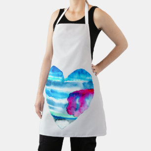 Waterverf blauw hart schattig hart schort