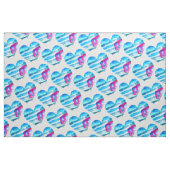 Waterverf blauw hart schattig hart stof (Fat Quarter)