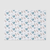 Waterverf blauw hart tissuepapier  (Voorkant)