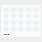Waterverf blauw hart. VALENTIJNSE / BABY SHOWER Ronde Sticker (Vel)
