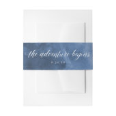 Waterverf blauw | Het avontuur begint bruiloft Uitnodigingen Wikkel (Voorkant Voorbeeld)