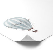 Waterverf blauw  heteluchtballon poster (Hoek)