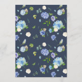 Waterverf Blauw Hydrangea Bruiloft Menu (Achterkant)