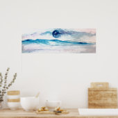 Waterverf blauw Ice Mountains Poster (Keuken)