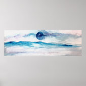 Waterverf blauw Ice Mountains Poster (Voorkant)