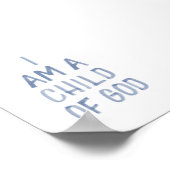 Waterverf blauw Ik ben een kind van God print (Hoek)