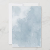 waterverf blauw indigo bloemen horizontaal bruilof kaart (Achterkant)