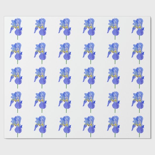 Waterverf blauw Iris-verlooppapier Cadeaupapier (Vlak)