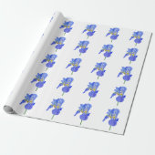 Waterverf blauw Iris-verlooppapier Cadeaupapier (Uitgerold)