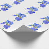 Waterverf blauw Iris-verlooppapier Cadeaupapier (Hoek)