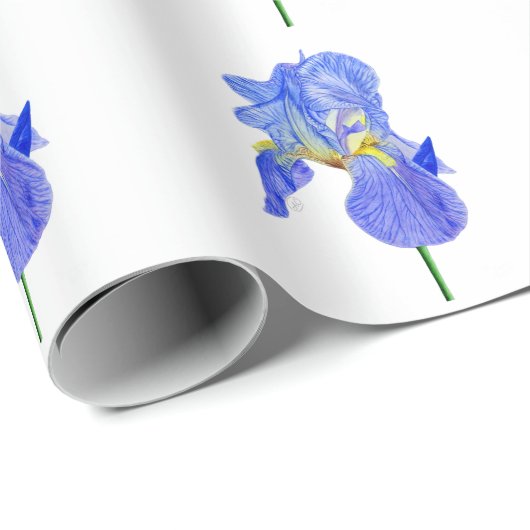 Waterverf blauw Iris-verlooppapier Cadeaupapier (Rol Hoek)
