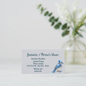 Waterverf Blauw Jay Vogel Natuur Kunst Zakelijk Visitekaartje (Staand voorkant)