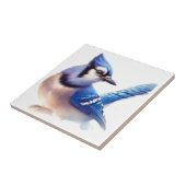Waterverf Blauw Jay Vogelkunst Tegeltje (Zijkant)