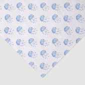 waterverf blauw jellyvisstrand ontwerp tissuepapier (Detail)