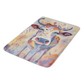 Waterverf Blauw kleurrijke grillige Koe Bubble Sof Badmat (Gekanteld)