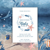 Waterverf Blauw Koraalrif Andersea Baby shower Kaart