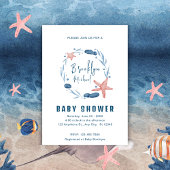 Waterverf Blauw Koraalrif Andersea Baby shower Kaart