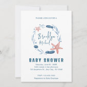 Waterverf Blauw Koraalrif Andersea Baby shower Kaart (Voorkant)