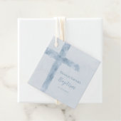 waterverf blauw kruis Baptisme Bedankjes Labels (In situ)