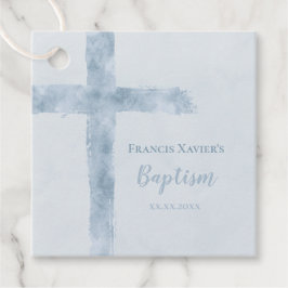 waterverf blauw kruis Baptisme Bedankjes Labels