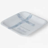 waterverf blauw kruis Baptisme Papieren Bordje (Gebogen)