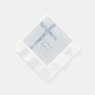waterverf blauw kruis Baptisme Servet