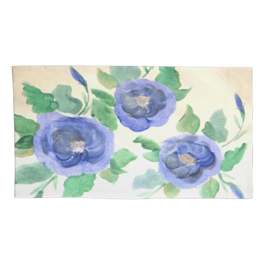 Waterverf blauw kussensloop (Achterkant-Rechts)