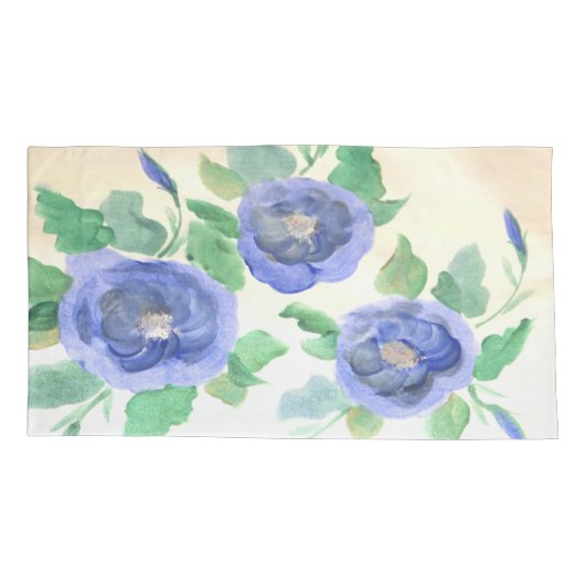 Waterverf blauw kussensloop (Achterkant-Links)