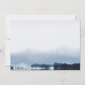 Waterverf Blauw Landschap Monogram Opmerking Kaart Notitiekaartje (Achterkant)